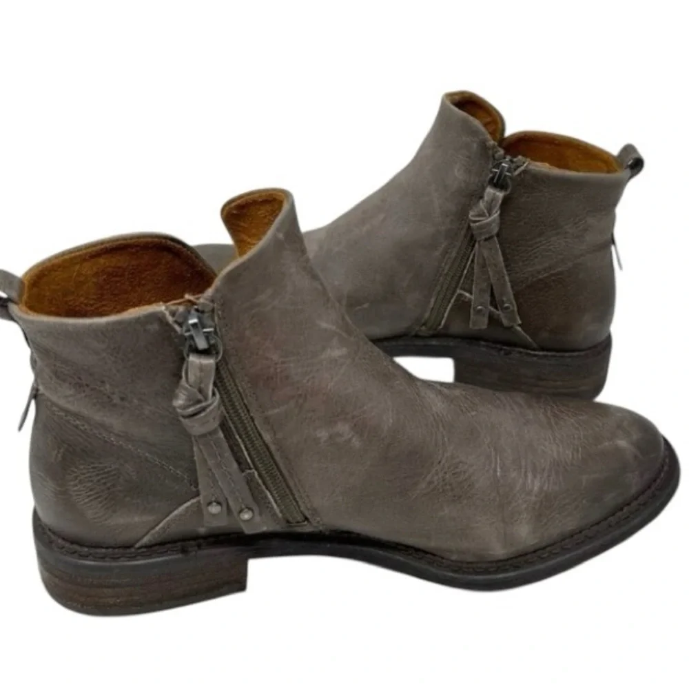 Franco Darto Hyla distressed Grey Leather Ankle Boots size 8.5
